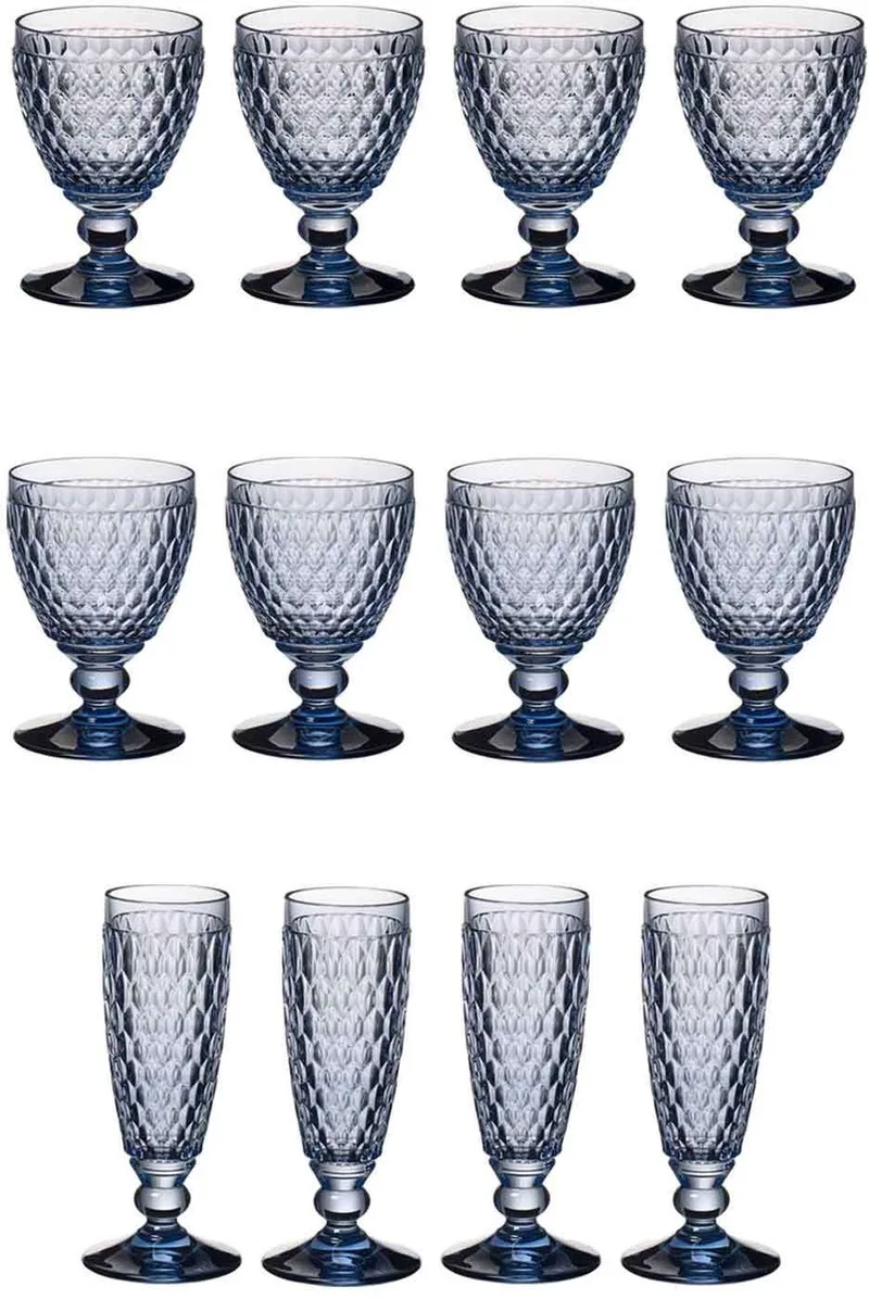 Wasser-, Wein- und Sektgläser Boston Coloured Set van 12 by Villeroy & Boch in Blue – product photo