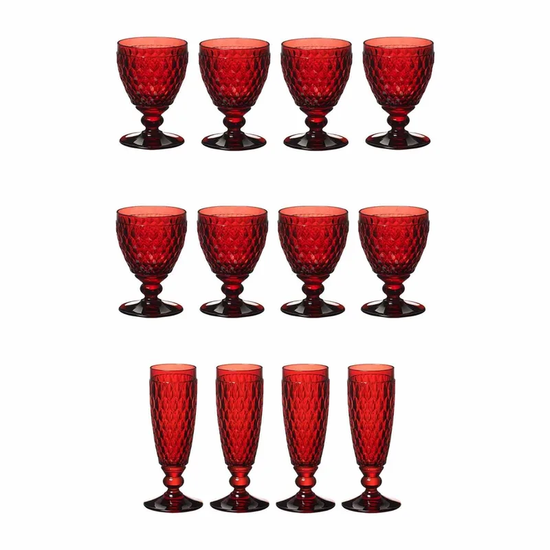 Wasser-, Wein- und Sektgläser Boston Coloured Set van 12 by Villeroy & Boch in Red – product photo