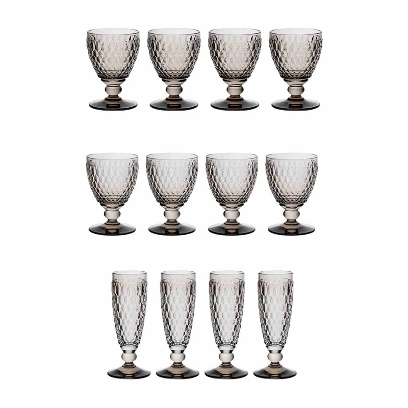 Wasser-, Wein- und Sektgläser Boston Coloured Set van 12 by Villeroy & Boch in Smoke – product photo