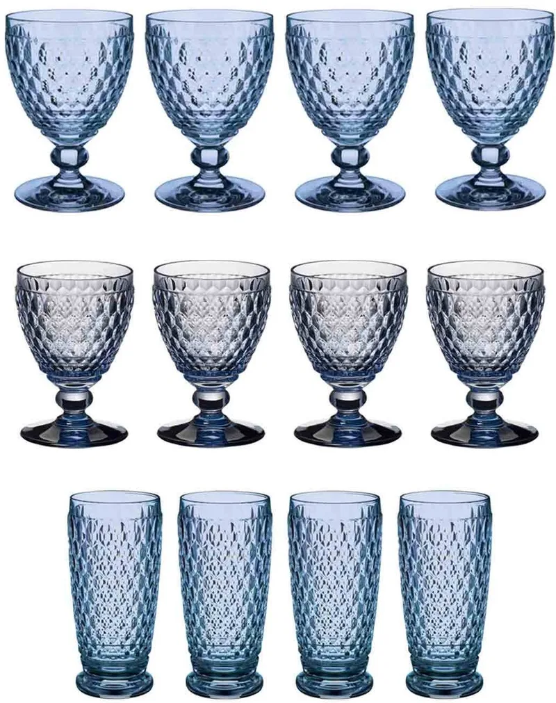 Wein- & Longdrinkgläser Boston Coloured Set van 12 de Villeroy & Boch en Bleu – photo produit