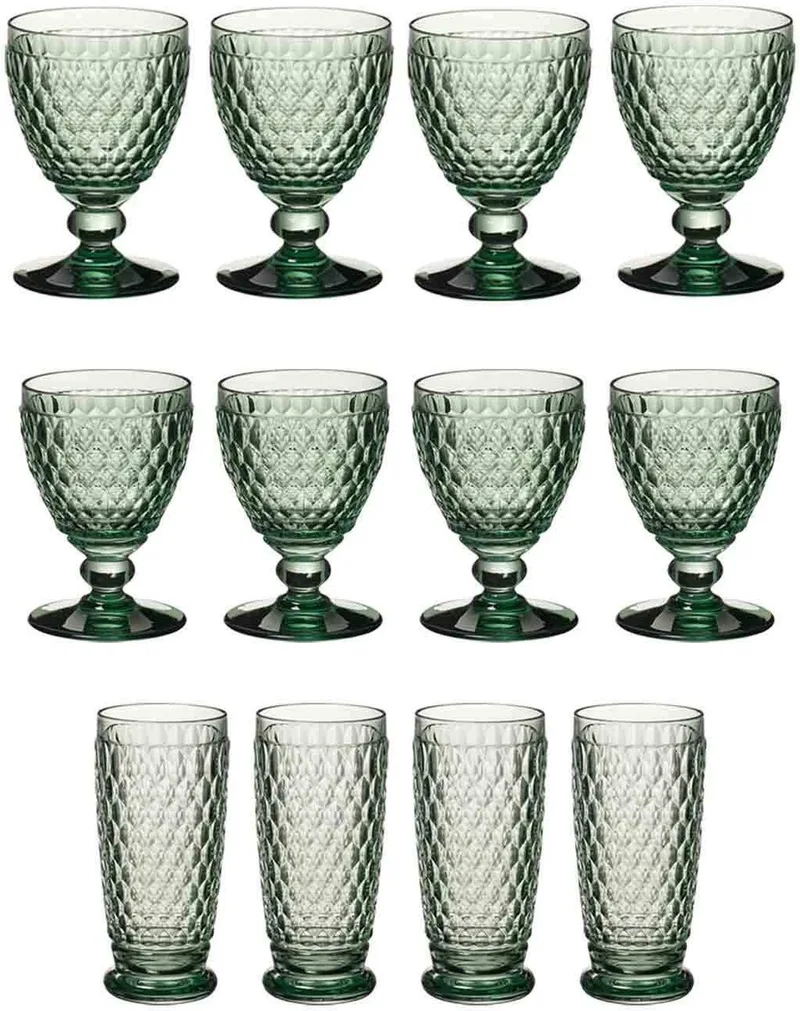 Wein- & Longdrinkgläser Boston Coloured Set van 12 von Villeroy & Boch in Grün – Produktfoto