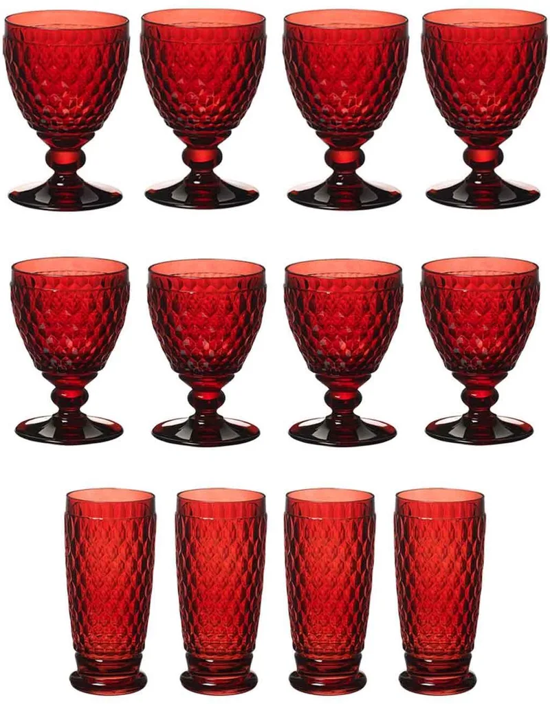 Wein- & Longdrinkgläser Boston Coloured Set van 12 by Villeroy & Boch in Red – product photo