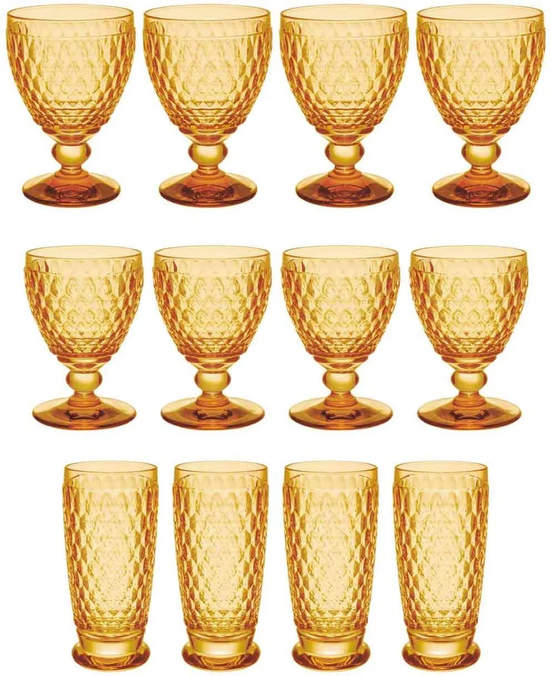 Wein- & Longdrinkgläser Boston Coloured Set van 12 von Villeroy & Boch in Saffron – Produktfoto