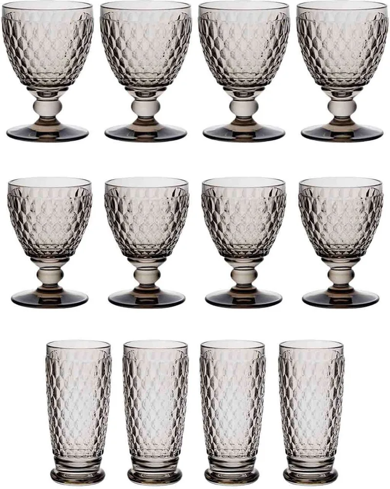 Wein- & Longdrinkgläser Boston Coloured Set van 12 von Villeroy & Boch in Smoke – Produktfoto