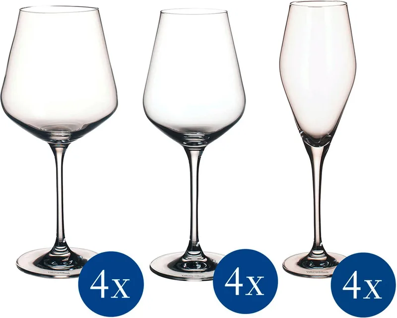 Wein- und Sektgläser La Divina Set van 12 von Villeroy & Boch in Transparent – Produktfoto