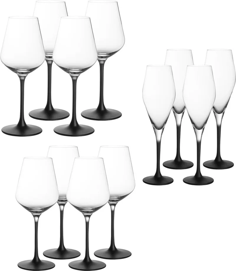 Wein- und Sektgläser Manufacture Rock Set van 12 de Villeroy & Boch en Zwart-transparant – photo produit