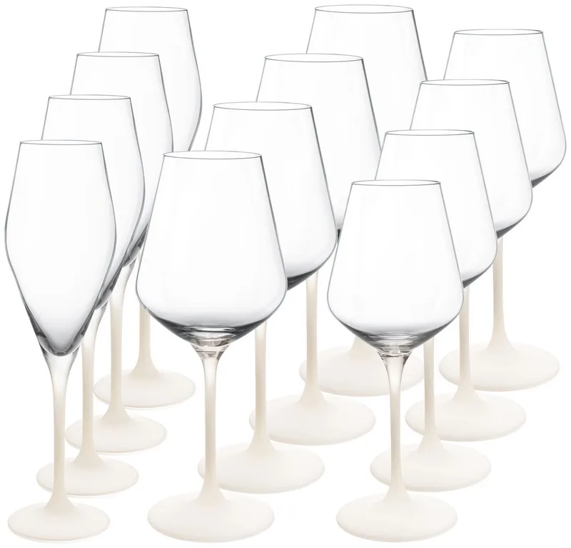 Wein- und Sektgläser Set Manufacture Rock Blanc Set van 12 fra Villeroy & Boch i Wit-transparant – produktbillede