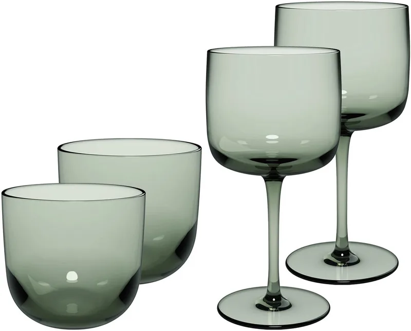 Wein- und Wassergläser Like Glass Set van 4 de Villeroy & Boch en Sage – photo produit