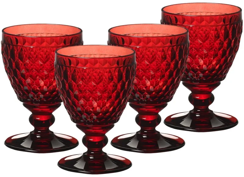 Weißweingläser Boston Coloured 230 ml Set van 4 von Villeroy & Boch in Rot – Produktfoto