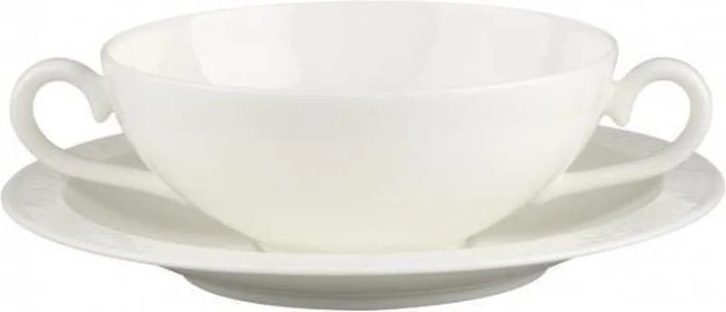 White Pearl bouillonkop + schotel by Villeroy & Boch in Multicolour – product photo
