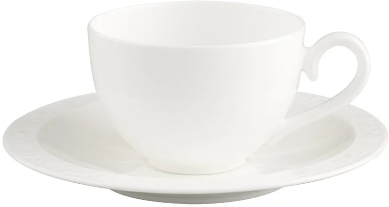 White Pearl koffiekop + schotel by Villeroy & Boch in Multicolour – product photo