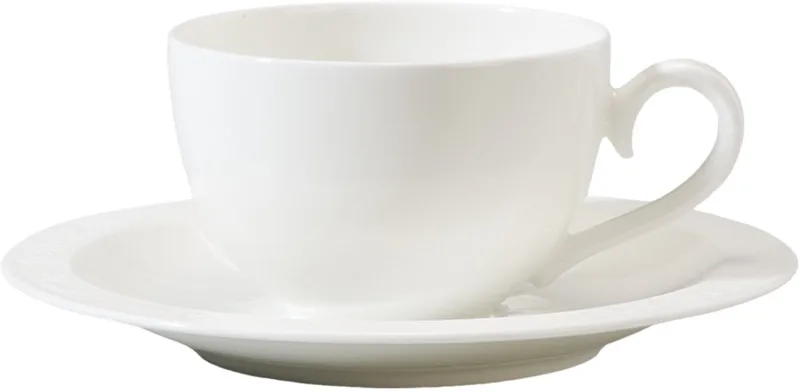 White Pearl ontbijtkop + schotel von Villeroy & Boch in Mehrfarbig – Produktfoto