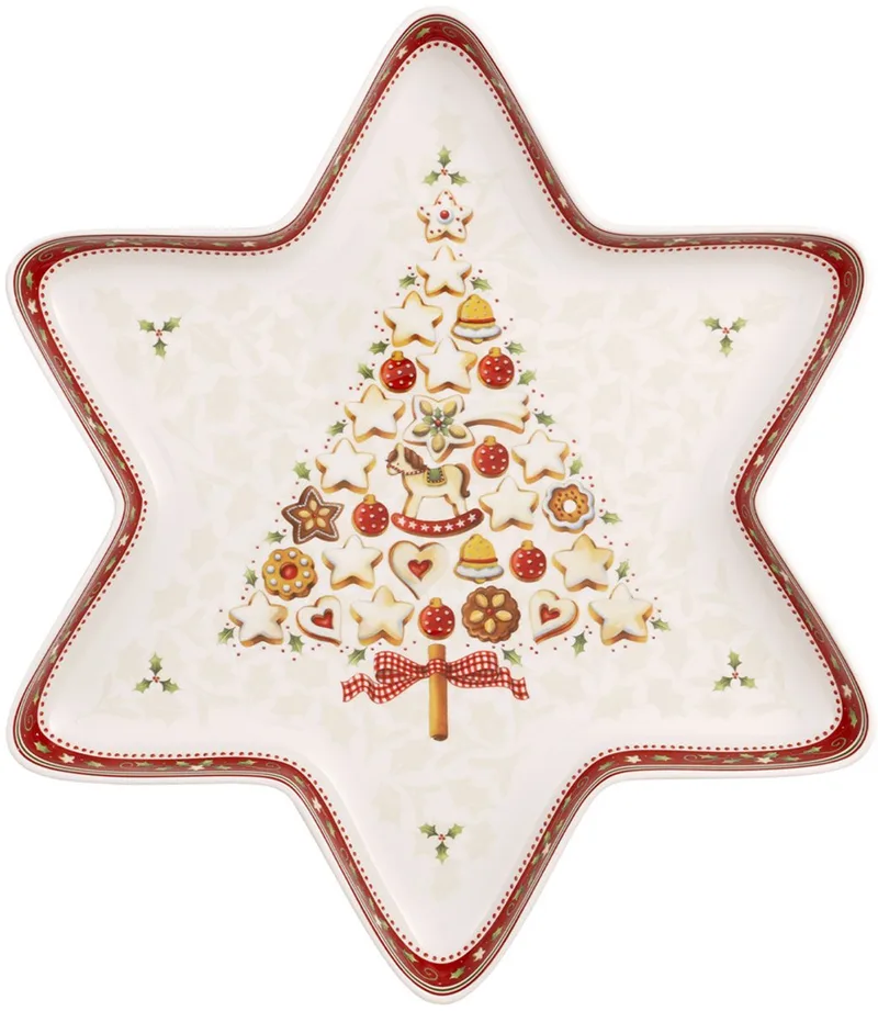 Winter Bakery Delight Schaal Ster Large by Villeroy & Boch in White, Red, Beige – product photo