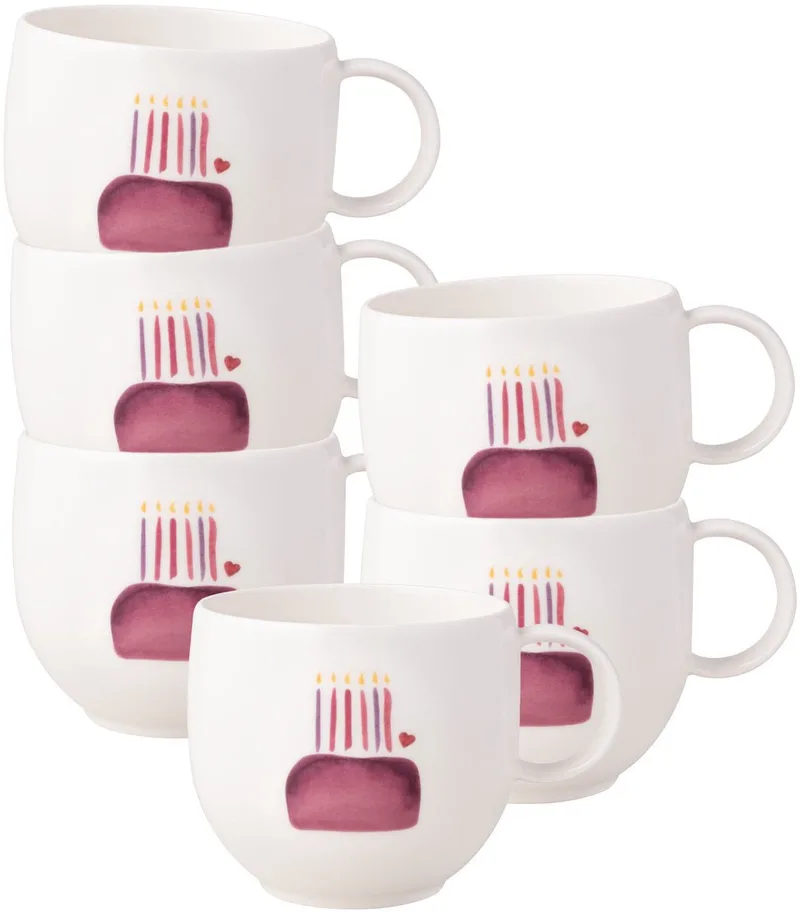 With Love - Happy Birthday Mokken 6 stuks van Villeroy & Boch in Wit – productfoto