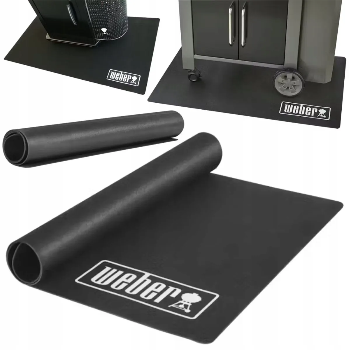 Barbecuemat - 180cm x 100 cm van Weber in Zwart – productfoto