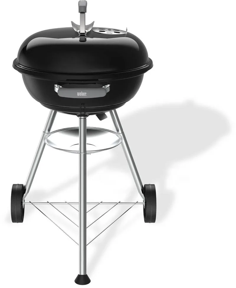 Compact Kettle - Ø 47 cm Grillrooster - Houtskoolbarbecue - Asopvangschaal - 2 Duurzame, weerbestendige wielen - Handige dekselhaak - Kras- en roestbestendig de Weber en Noir – photo produit