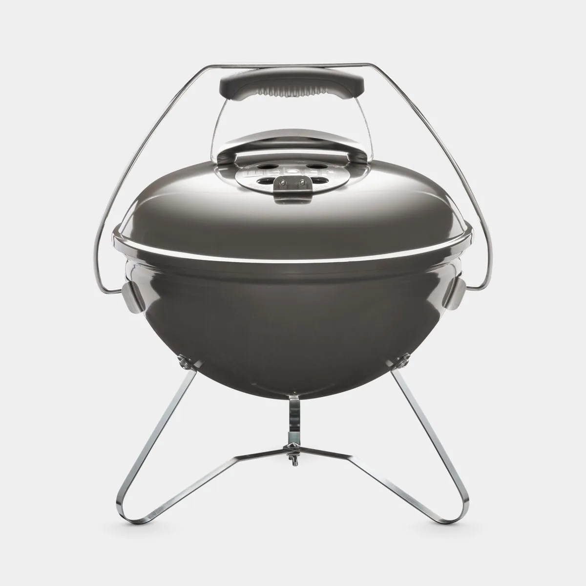 Smokey Joe® Premium - Ø 37 cm Grillrooster - Houtskoolbarbecue - Smoke Grey - Tuck-N-Carry Dekselvergrendeling - Gesloten ketel voor asopvang - Ventilatierooster in deksel - Stabiel frame met 3 poten - Draagbeugel van Weber in Grijs – productfoto