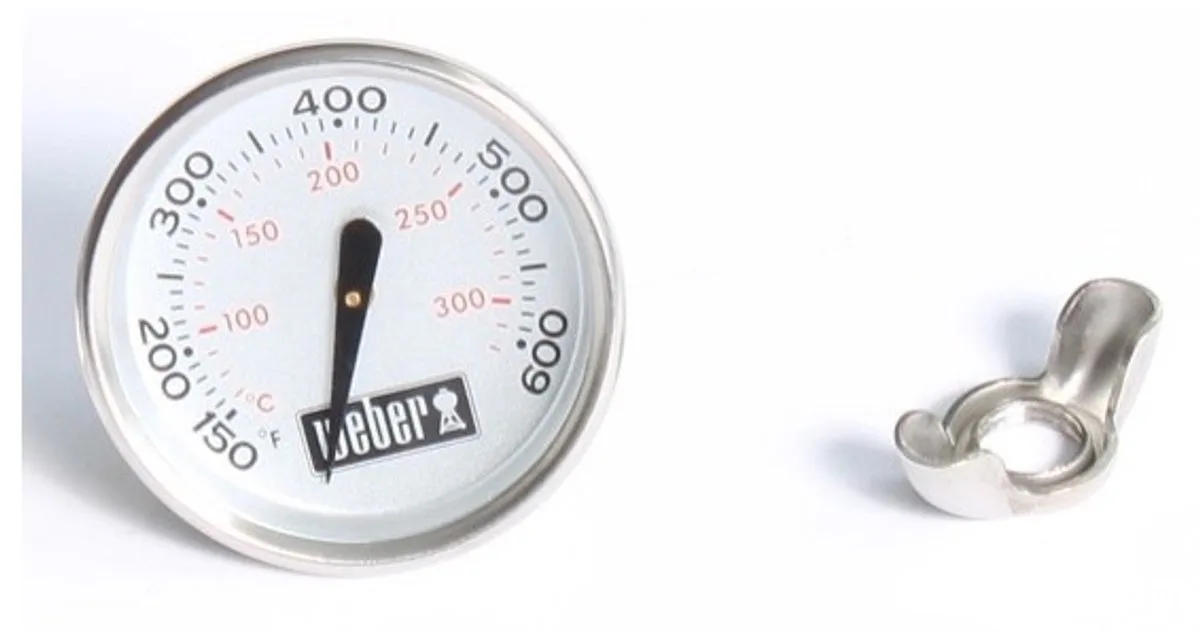 Thermometer met vleugelmoer voor houtskoolbarbecue van Weber in Wit – productfoto