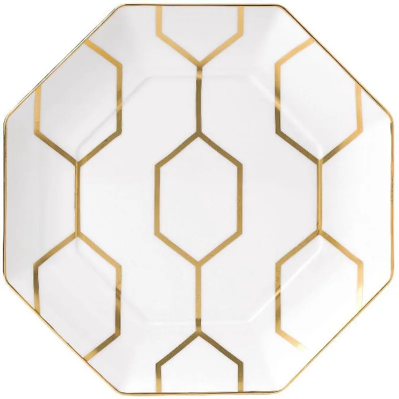Arris Bord plat achthoekig 23 cm by Wedgwood in White, Gold – product photo