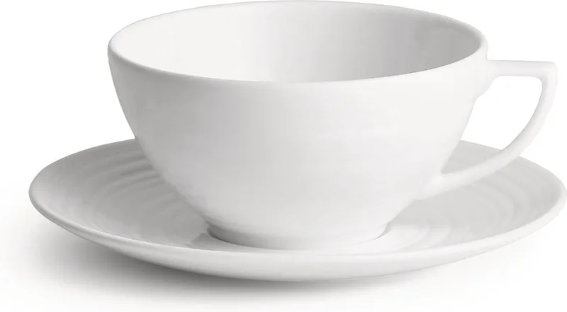 Jasper Conran White - Theekop&schotel 0,23l Strata von Wedgwood in Weiß – Produktfoto