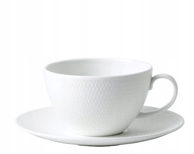 Merkloze Porseleinen Theekop met Schotel, 260ml van Wedgwood in Wit – productfoto