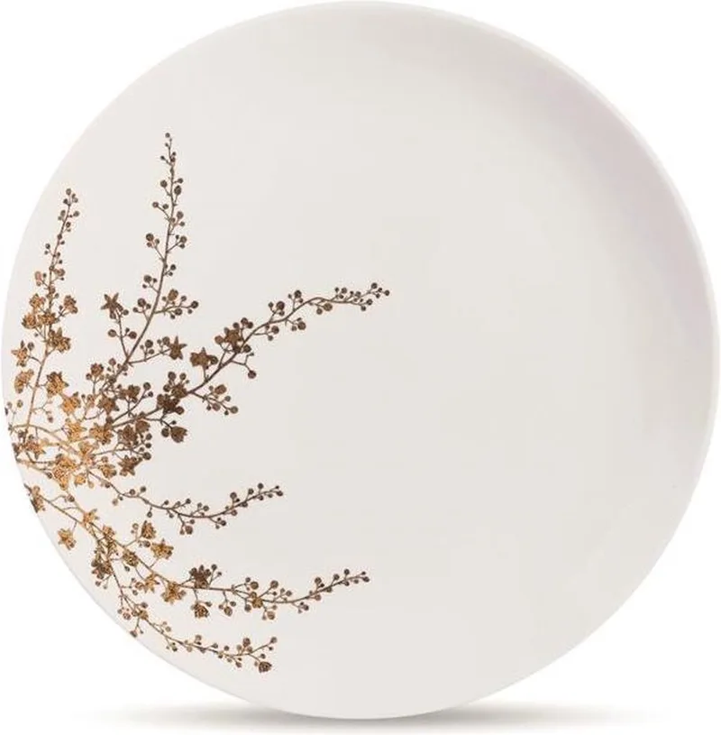 Vera Wang Jardin Dinerbord - 28cm - Wit & Goud de Wedgwood en Or, Blanc – photo produit