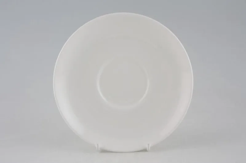 White China - Schotel voor cappuccinokop of soepkom - bone china by Wedgwood in White – product photo