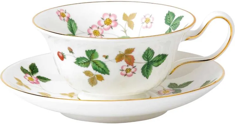 Wild Strawberry Kopje / theekopje 0,15 L met schotel Peony 2-delig by Wedgwood in Gekleurd – product photo