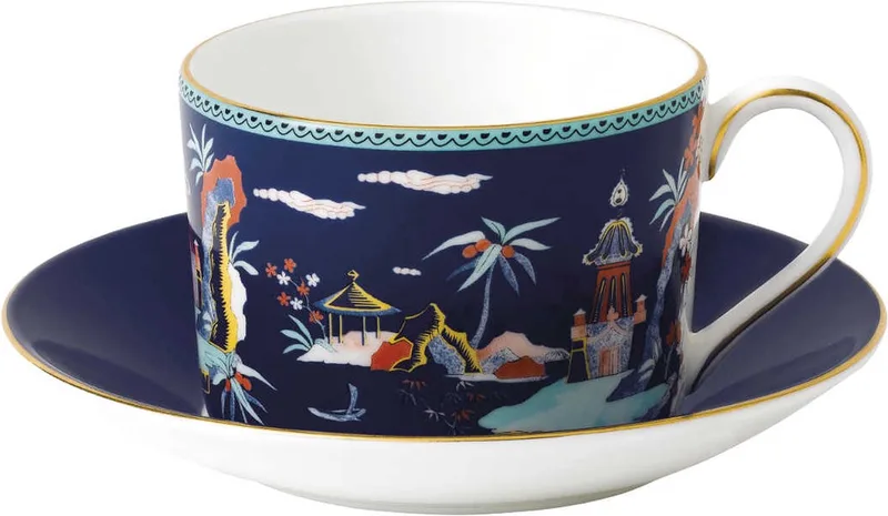 Wonderlust - Theekop&schotel Blue Pagoda fra Wedgwood i Flerfarvet – produktbillede