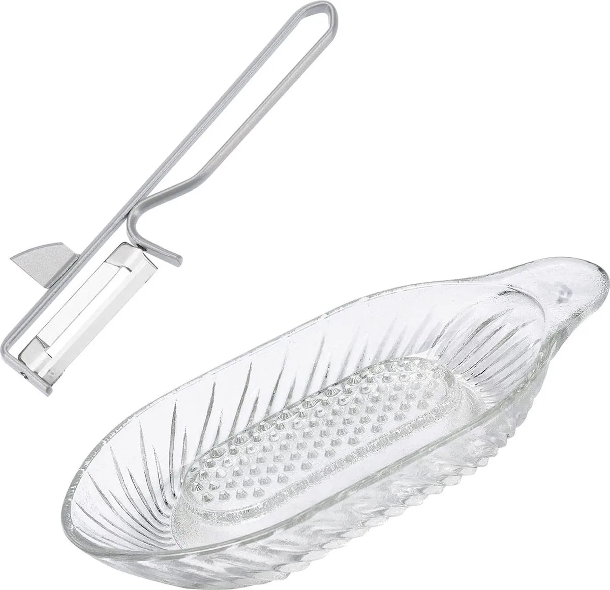appelrasp en -schiller set van 2 glas / roestvrij staal / staal / zilver de Westmark en Transparent – photo produit