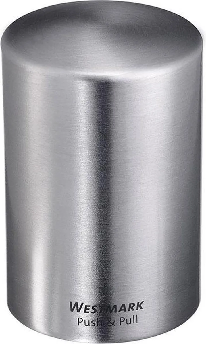 Automatische kurkentrekker; afmetingen: 5,3 x 5,3 x 8 cm; materiaal: geborsteld aluminium; kleur: 61882260 von Westmark in Silber – Produktfoto