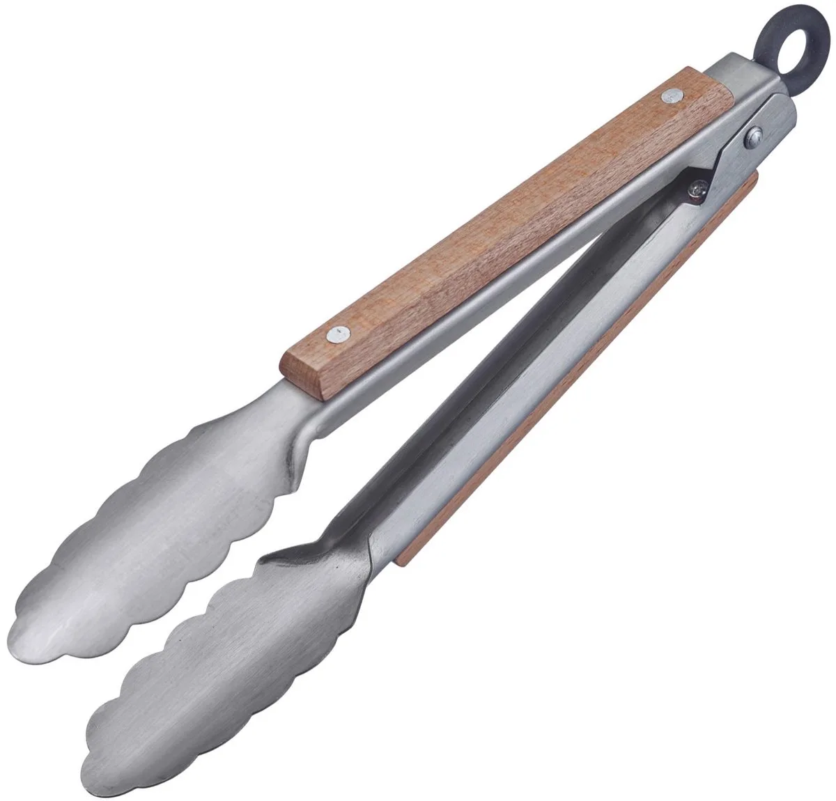 barbecuetang + serveertang, met roestvrijstalen bekken en houten elementen op de handgrepen, lengte: 27 cm, roestvrij staal/hout, Classic Wood Mini, zilver/bruin, 16272270 van Westmark – productfoto