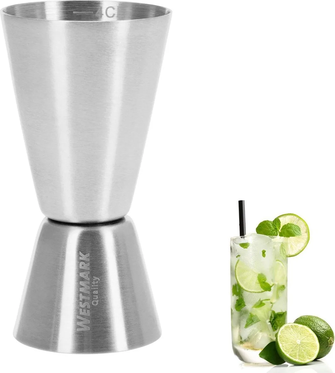 Barmaatje, jigger voor cocktails, 2/4 cl, roestvrij staal, 62772260 von Westmark in Silber – Produktfoto