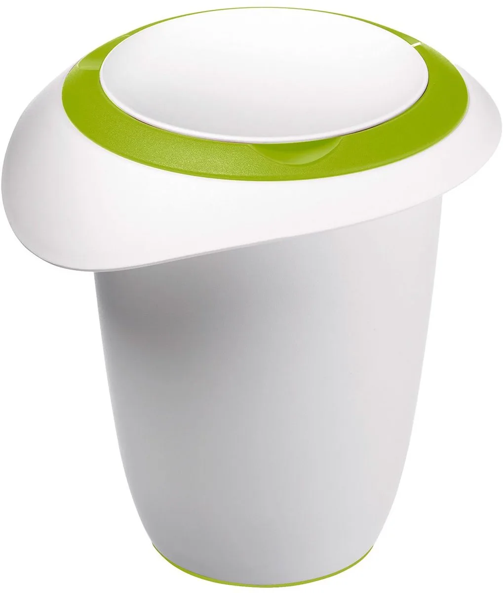 Beslagkom met tweedelige deksel, 1 l, met schenktuit, kunststof, 3151227A van Westmark in Wit, Appelgroen – productfoto