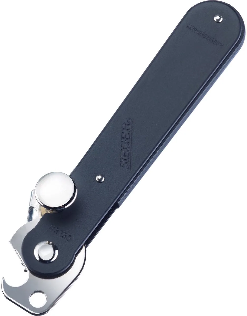 Blikopener met hefboomwerking en flesopener, lengte: 14,9 cm, staal, Original Sieger, zwart/zilver, 11212270 van Westmark in Zwart – productfoto