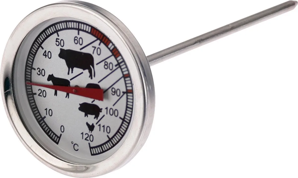 Braadthermometer, met symbolen voor een goede leesbaarheid, roestvrij staal, zilver/rood, 12692270 de Westmark en Argent, Transparent – photo produit