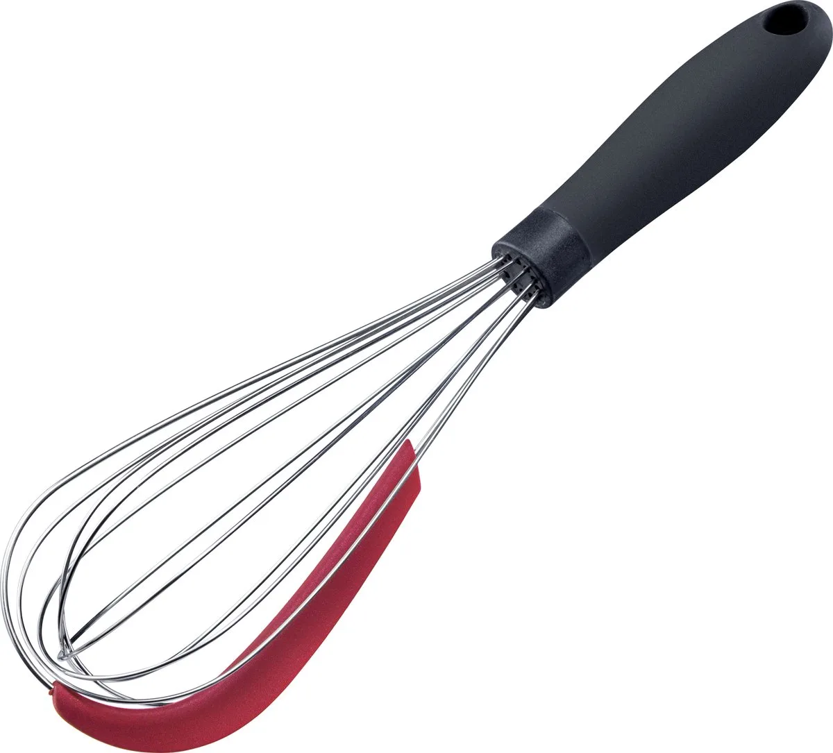 Garde met Schraper – Praktische garde voor het mengen van deeg en sausen en andere voedingsmiddelen, Ergonomische handgreep – Roestvrij staal, Siliconen von Westmark in Rot – Produktfoto