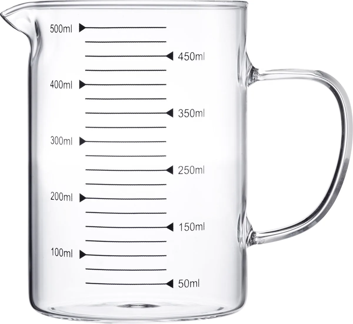 Glazen Maatbeker – Ideaal voor het afmeten van ingrediënten voor bakken en koken, Magnetronbestendig, Temperatuurbestendig, Ergonomisch Handvat – 0,5 liter by Westmark in Transparent – product photo