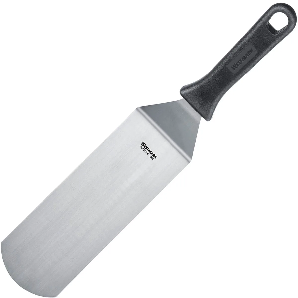 Grillspatel, gebogen, flexibel, gesloten, lemmet: 7,5 x 20 cm, lengte: 36,5 cm, RVS/kunststof, Master Line, zwart/zilver, 13382270 de Westmark en Argent – photo produit