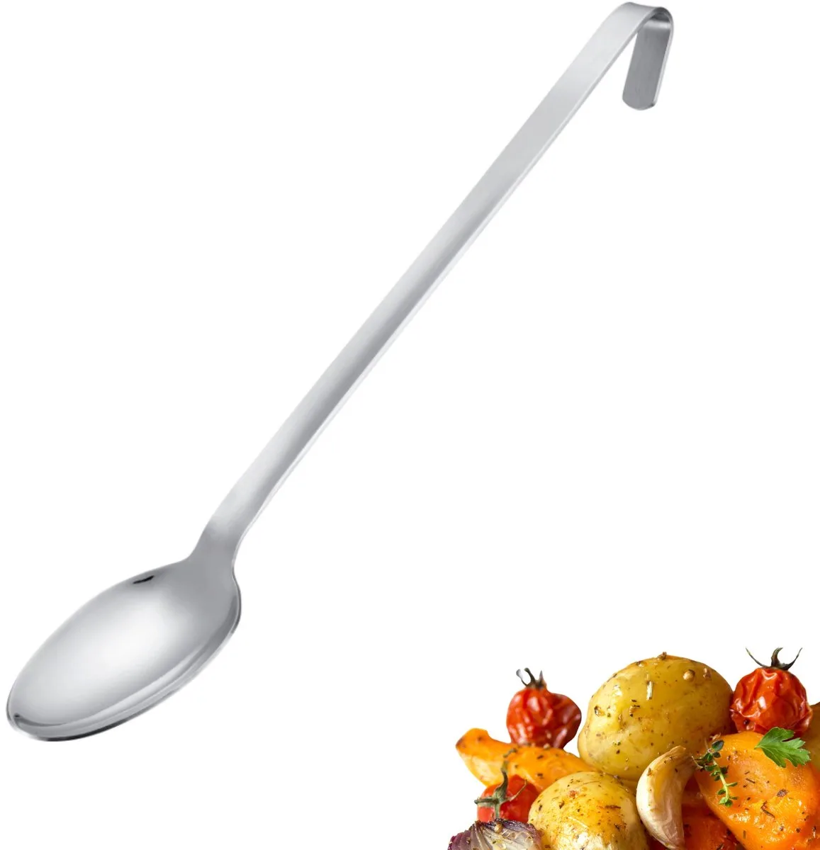 groentelepel Pro – roestvrijstalen kooklepel met brede lepelkop – universele opscheplepel voor groenten, aardappelen en dergelijke – 45 cm de Westmark en Argent – photo produit
