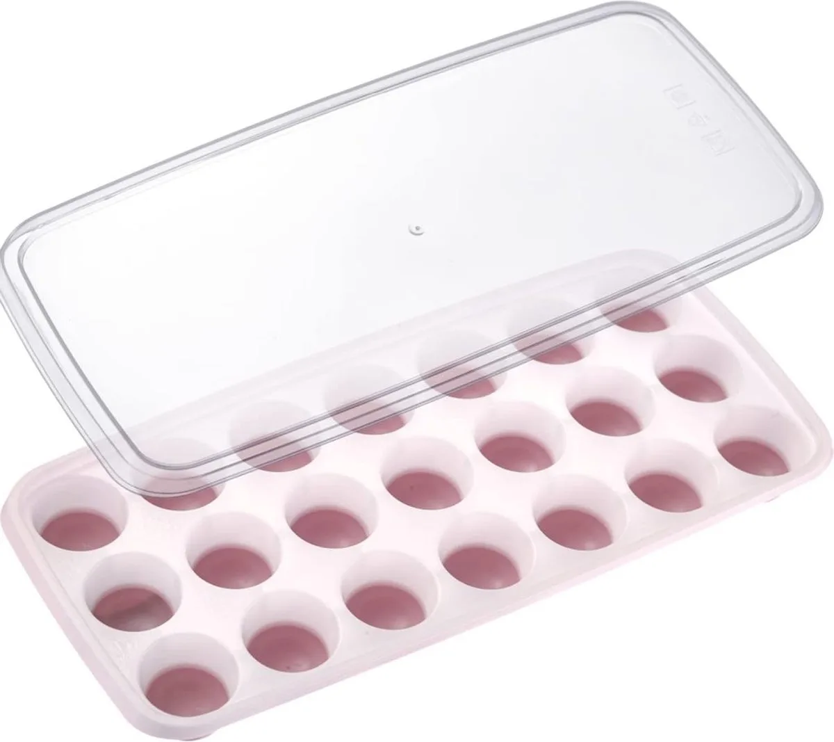 ijsblokjesmaker Stella - ijsblokjesvorm met deksel, voor het maken van 21 kleine ijsblokjes, transparant/rood/wit - kunststof, BPA-vrij, 2 stuks by Westmark in Red – product photo