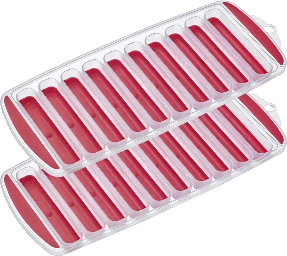 IJsmaker Stixx IJsblokjesvorm voor het maken van 10 kleine ijsblokjesstokjes, ideaal voor flessen, transparant/rood, plastic, BPA-vrij, 2 stuks by Westmark in Transparent – product photo