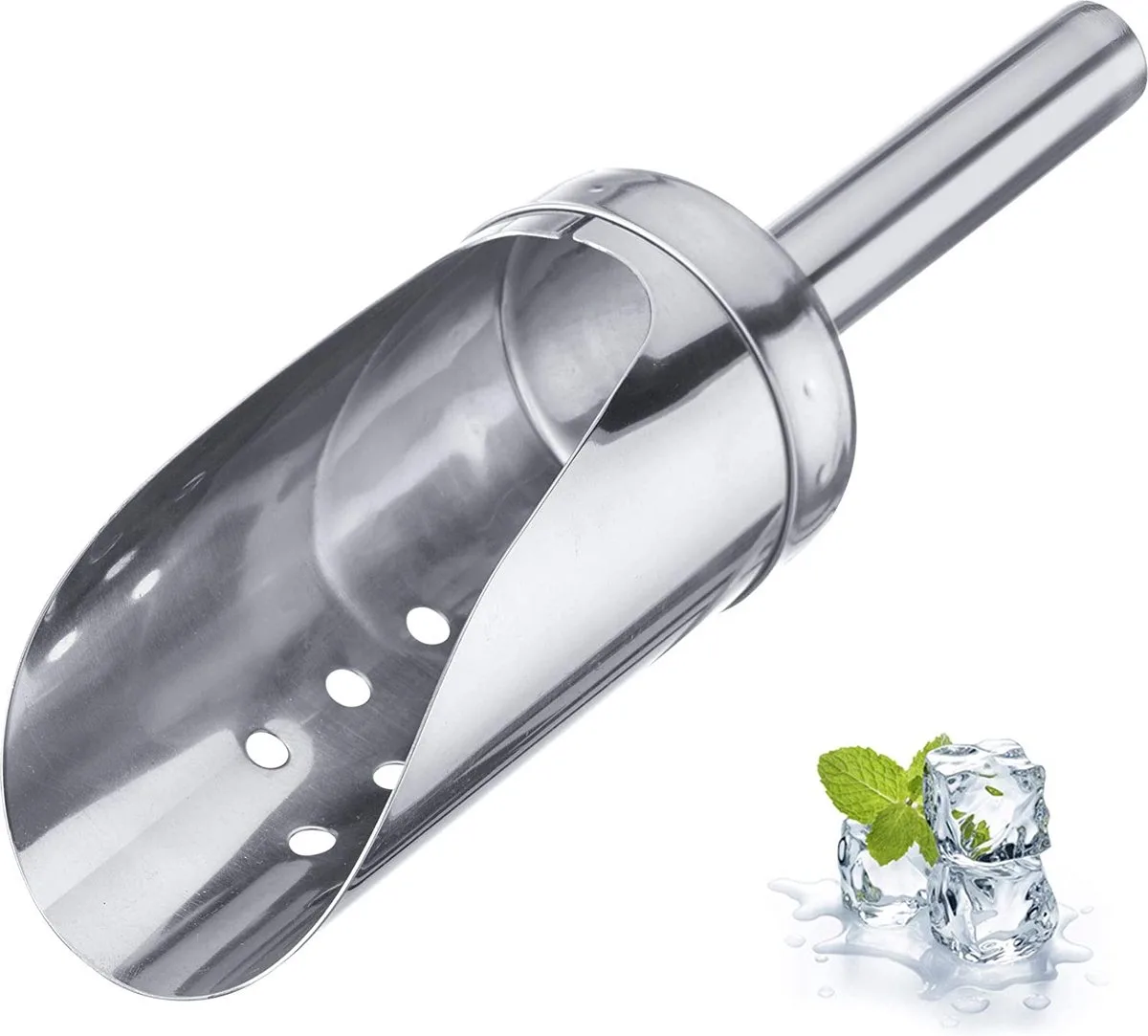 IJsschep/schep voor gemalen ijs en ijsblokjes, inhoud: 120 ml, met gaatjes, rond, roestvrij staal, 91222270 de Westmark en Argent – photo produit
