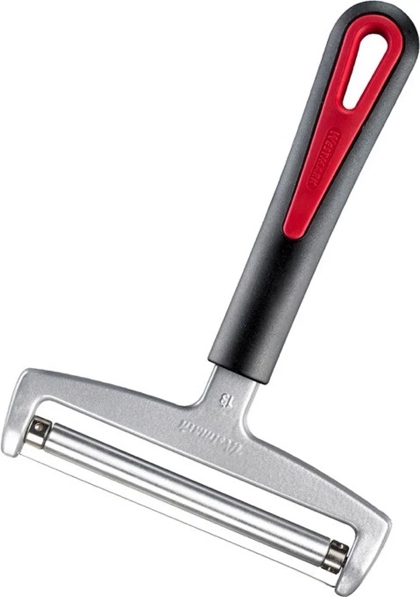 Kaasschaaf met rol en snijdraad, variabele dikte, 12 cm breed, roestvrij staal/aluminium/kunststof, Rollschnitt Gallant, zwart/rood by Westmark in Red – product photo