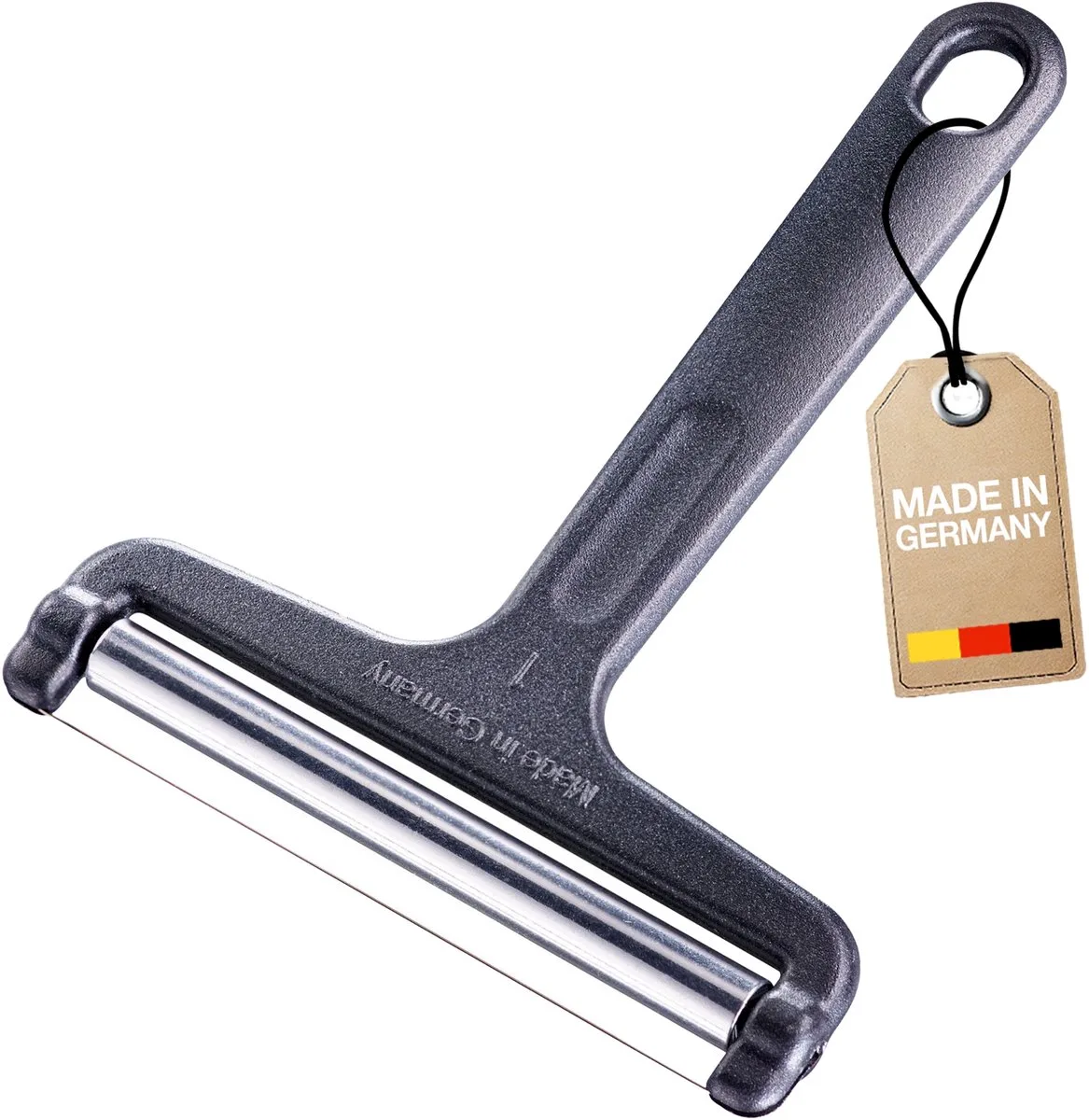 Kaasschaaf met rol en snijdraad, variabele snijdikte roestvrijstaal/aluminium, Rollschnitt, antraciet, 7100227Z de Westmark en Argent – photo produit