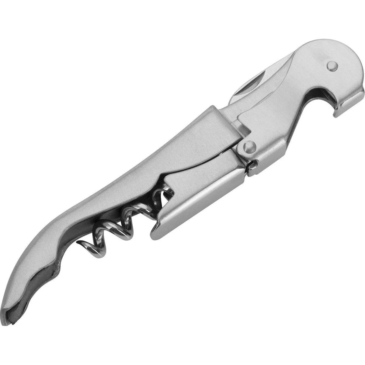 kelnersbestek, kurkentrekker met 2-traps hefboom, doppensnijder en flesopener, roestvrij staal, professioneel, 60172270 by Westmark in Silver – product photo