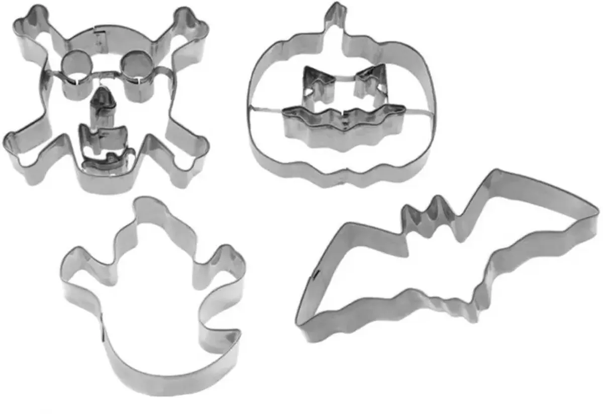 Koekuitstekers Halloween 4-delig – RVS Koekjesvormen by Westmark in Silver – product photo
