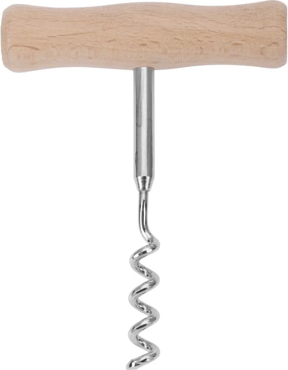 Kurkentrekker, open spiraal, lengte: 10,4 cm, hout/staal, Woody, lichtbruin/zilver, 10122270 van Westmark in Bruin – productfoto