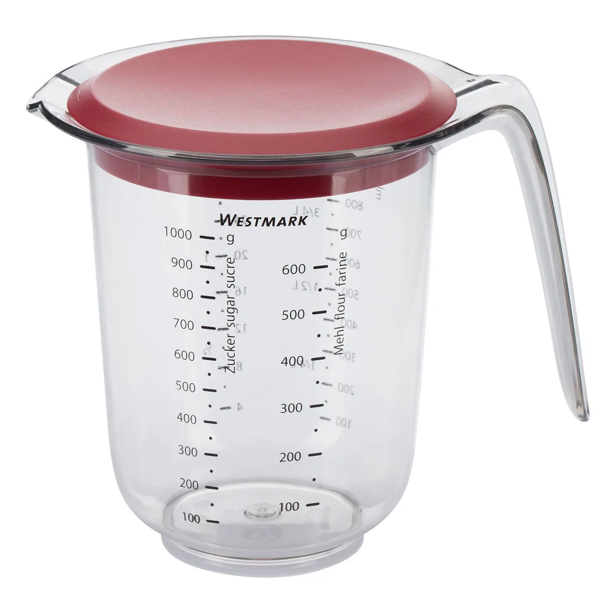 Maatbeker 1 liter met deksel van Westmark – productfoto