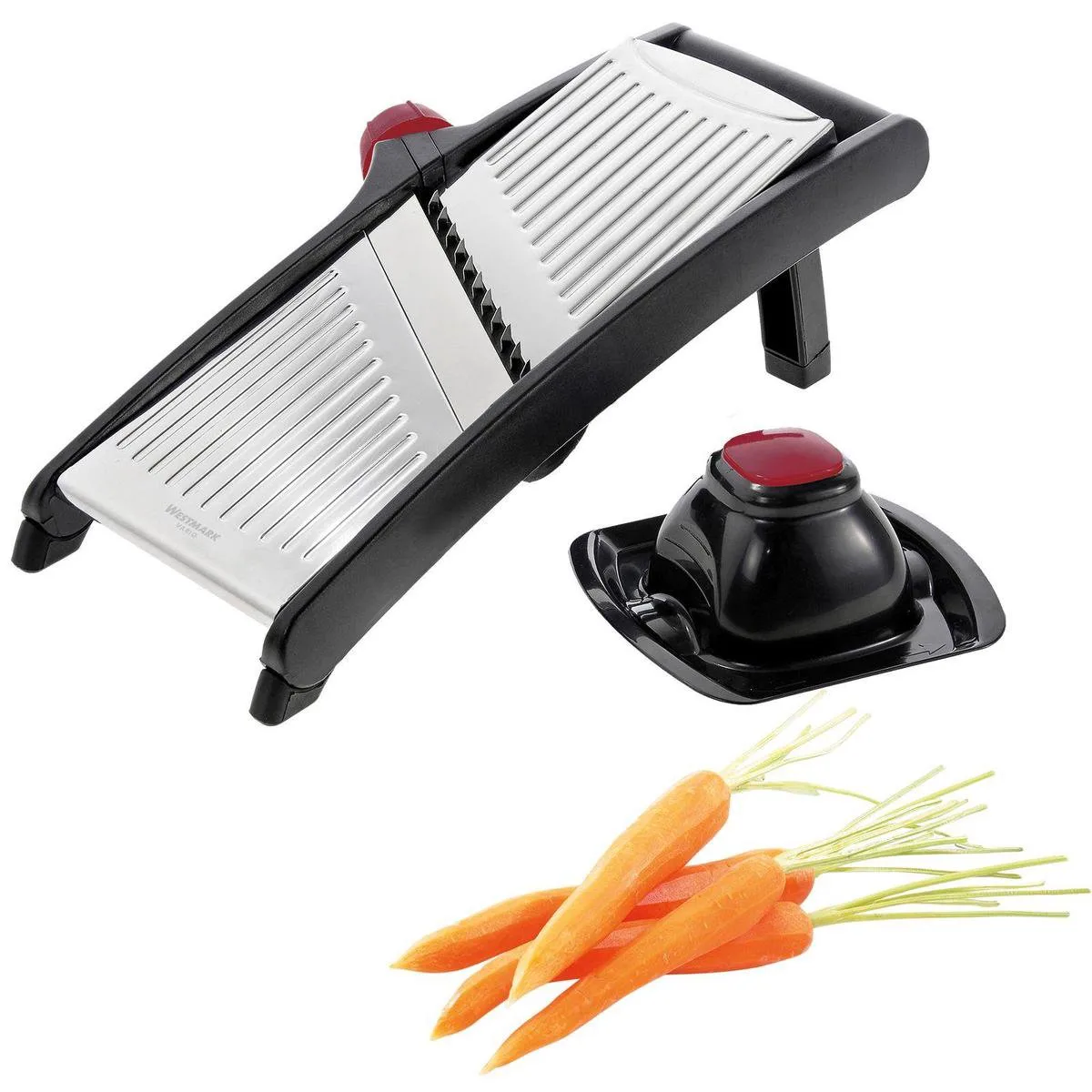Mandoline-snijder met verschillende snijmogelijkheden, roestvrijstalen messen, Vario, zwart/zilver, 11292260 von Westmark in Schwarz – Produktfoto